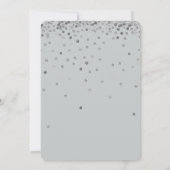 Zilver en Grijs Confetti Stippen Bruiloft Kaart (Achterkant)
