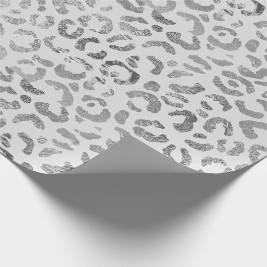 Zilver en Grijs Dierenprint Cadeaupapier (Hoek)