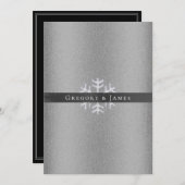 Zilver en grijs Satijnen Lint Crystal Sneeuwvlok Kaart (Voorkant / Achterkant)