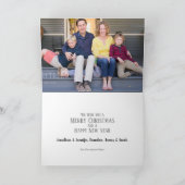 Zilver- en grijze kerstboomfotokaart feestdagen kaart (Binnen)