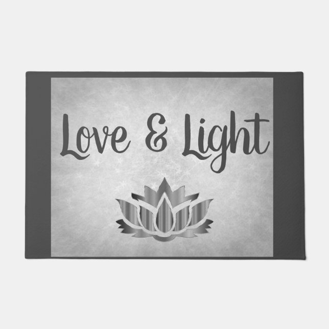 Zilver en grijze liefde & licht deurmat (Voorkant)