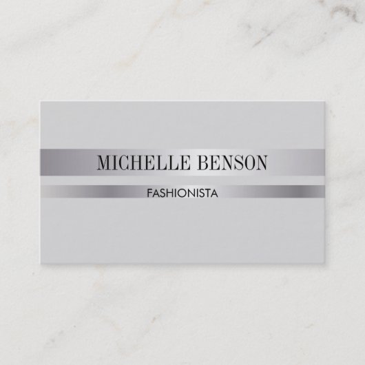 Zilver en grijze Mode Visitekaartje (Voorkant)