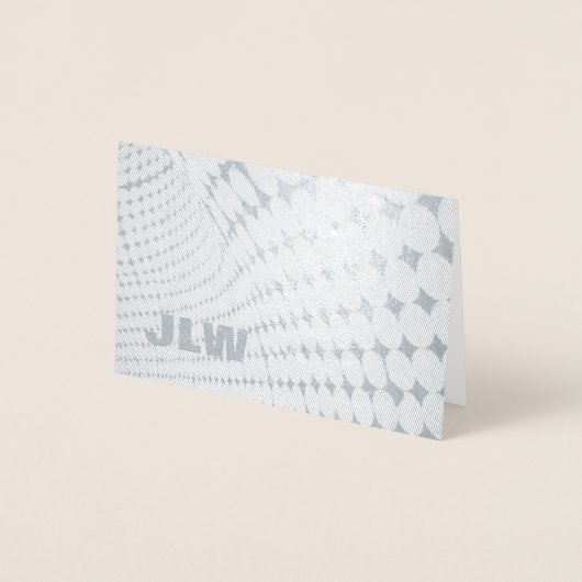 Zilver en grijze optische illusie blanco folie kaarten (Voorkant)