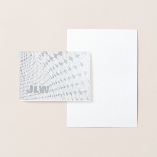 Zilver en grijze optische illusie blanco folie kaarten (Display)