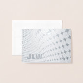 Zilver en grijze optische illusie blanco folie kaarten (Voorkant met envelop)