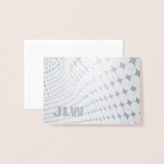 Zilver en grijze optische illusie blanco folie kaarten (Voorkant met envelop)