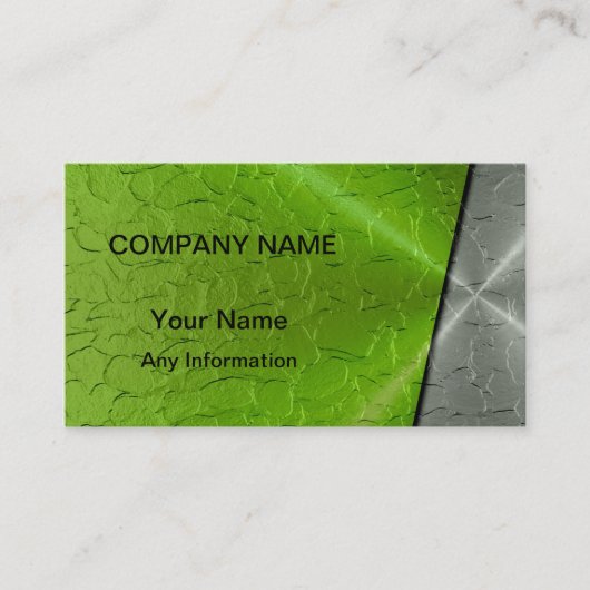Zilver en Groen Luxe Metallic 2 Visitekaartje (Voorkant)