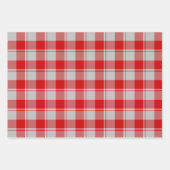 Zilver en Guardsman rood geruit Inpakpapier Vel (Voorkant 3)