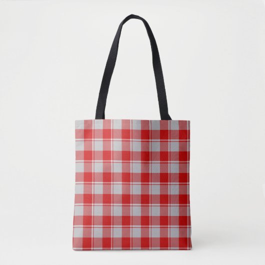 Zilver en Guardsman rood geruit Tote Bag (Voorkant)