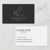 Zilver en houtskool Modern Minimalist Pet Sitter Visitekaartje (Voorkant / Achterkant)