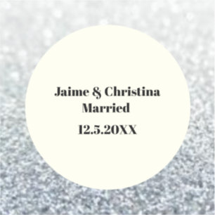 Zilver en Ivoor Bruiloft Favor Vinyl Sticker