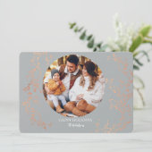 Zilver en Koper Foto Vakantie Groet Kaart (Staand voorkant)