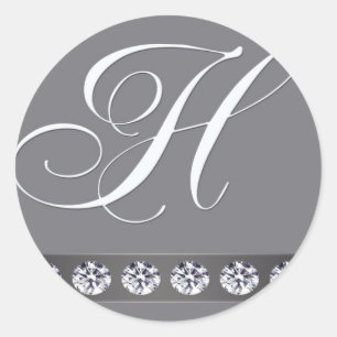 Zilver en kristal ronde sticker