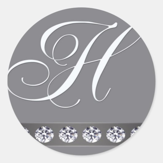 Zilver en kristal ronde sticker (Voorkant)