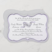 Zilver en lavendel lint Banner en Scallops Kaart (Voorkant / Achterkant)