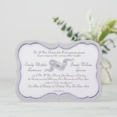 Zilver en lavendel lint Banner en Scallops Kaart (Staand voorkant)