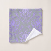 Zilver en lavender Damask Print Towel set Bad Handdoek (Wasdoekje)