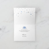 Zilver en Licht Baby Blauwe Rozen Waterverf Geploo Bedankkaart (Binnen)