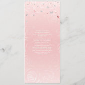 Zilver en licht Blush roze rozen Elegant Floral Menu (Achterkant)