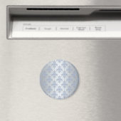 Zilver en lichtblauwe fancy damast magneet (Insitu (Vaatwasser))