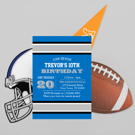 Zilver en Light Blue Team Birthday Uitnodiging