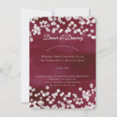 Zilver en Maroon Bokeh Sparkle bruiloft receptie Kaart (Voorkant)
