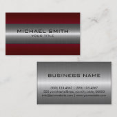 Zilver en Maroon Roestvrij staal Look Visitekaartje (Voorkant / Achterkant)