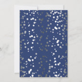 Zilver en Navy Confetti Stippen  Baby shower Kaart (Achterkant)