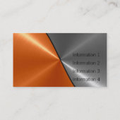 Zilver en Oranje Luxe Metal Visitekaartjes 2 (Achterkant)