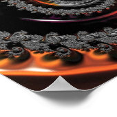 Zilver en Oranje Mandelbrot met bol Poster (Hoek)