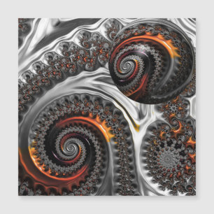 Zilver en Oranje Mandelbrot met Sphere Card