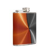 Zilver en Oranje metaal 2 Heupfles (Rechts)