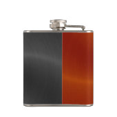 Zilver en Oranje metaal 2 Heupfles (Achterkant)