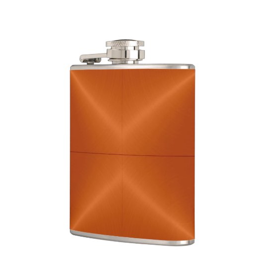 Zilver en Oranje metaal Heupfles (Links)