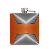 Zilver en Oranje metaal Heupfles (Achterkant)