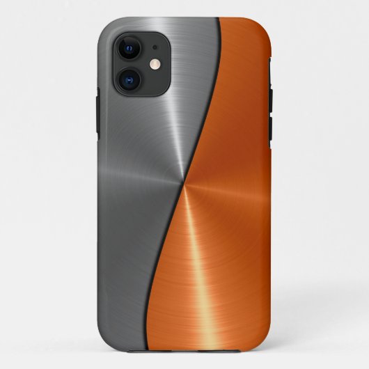 Zilver en Oranje roestvrij staal Case-Mate iPhone Case (Achterkant)