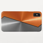 Zilver en Oranje roestvrij staal Case-Mate iPhone Case (Achterkant (horizontaal))