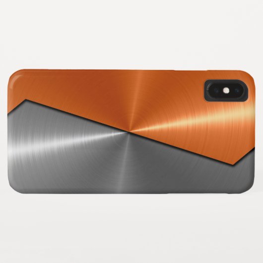 Zilver en Oranje roestvrij staal Case-Mate iPhone Case (Achterkant (horizontaal))