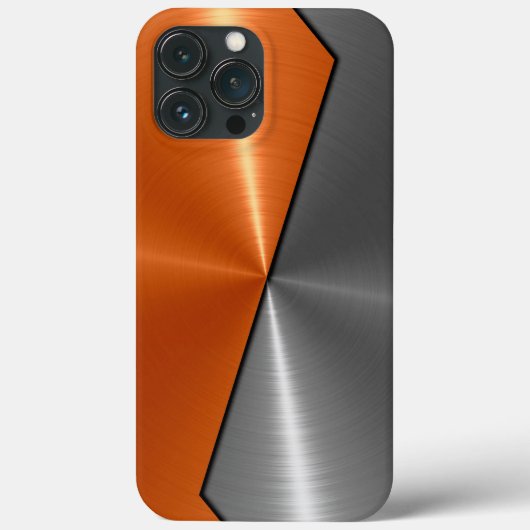 Zilver en Oranje roestvrij staal Case-Mate iPhone Case (Achterkant)