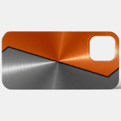 Zilver en Oranje roestvrij staal Case-Mate iPhone Case (Achterkant (horizontaal))