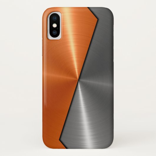 Zilver en Oranje roestvrij staal Case-Mate iPhone Case (Achterkant)