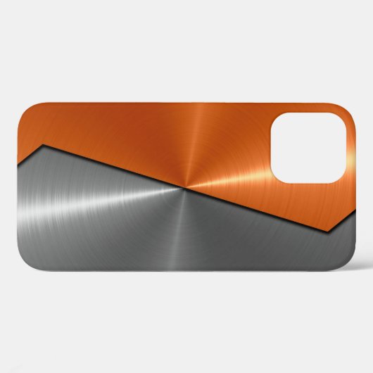 Zilver en Oranje roestvrij staal Case-Mate iPhone Case (Achterkant (horizontaal))