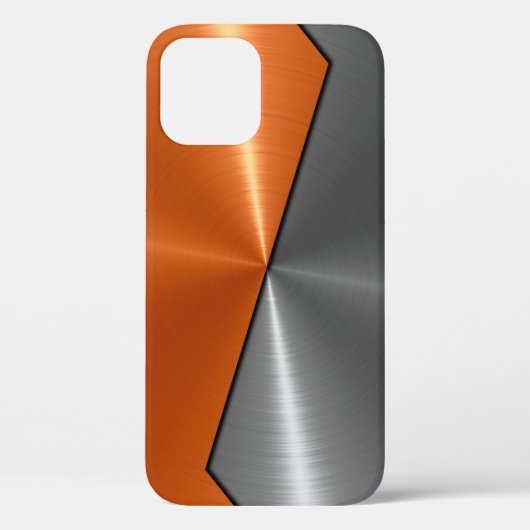 Zilver en Oranje roestvrij staal Case-Mate iPhone Case (Achterkant)