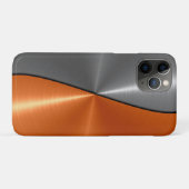Zilver en Oranje roestvrij staal Case-Mate iPhone Case (Achterkant (horizontaal))