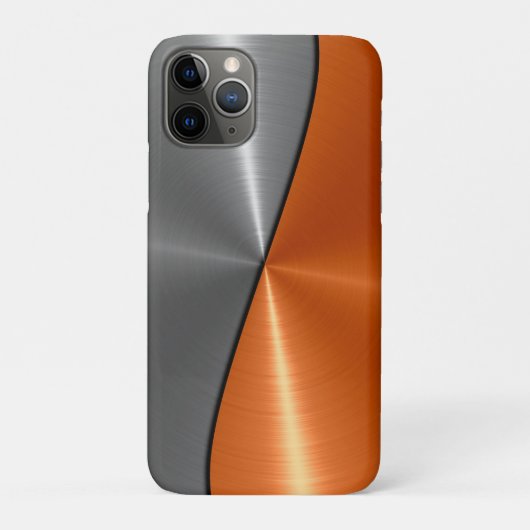 Zilver en Oranje roestvrij staal Case-Mate iPhone Case (Achterkant)