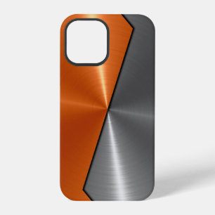 Zilver en oranje roestvrij staal iPhone 12 pro hoesje