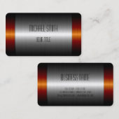 Zilver en Oranje roestvrij staal Visitekaartje (Voorkant / Achterkant)