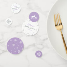 Zilver en Paars Baby shower van wintersnowflake