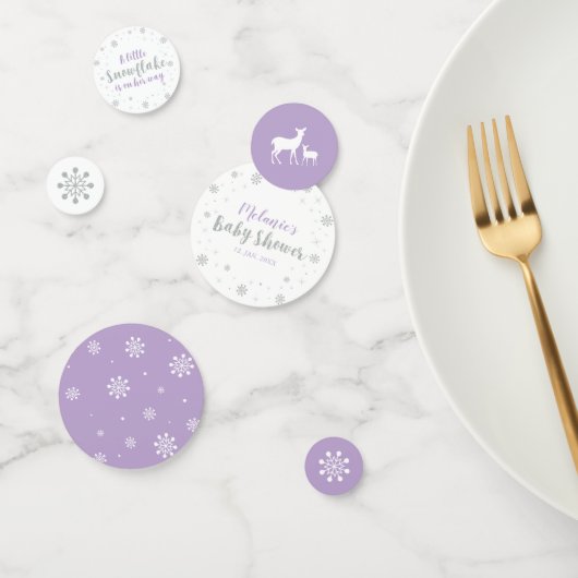 Zilver en Paars Baby shower van wintersnowflake Confetti (Groep)