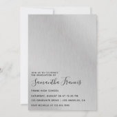 Zilver en Paars Blonde ballonmeisje Afstuderen Kaart (Achterkant)